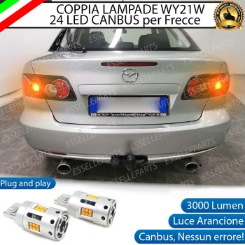 Coppia Lampade T20 WY21W 24 LED CANBUS 3.0 PER FRECCE DIREZIONALI POSTERIORI MAZDA 6 I