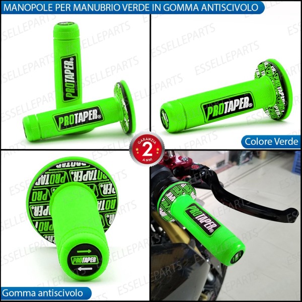 Manopole Antiscivolo - VERDE - specifiche per moto, motorini, scooter, quad Husqvarna