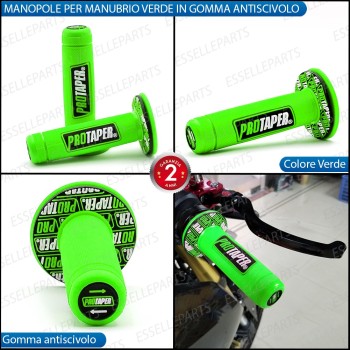Manopole Antiscivolo - VERDE - specifiche per moto, motorini, scooter, quad Husqvarna
