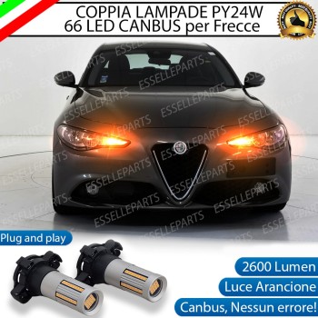 Coppia Frecce Anteriori PY24W 66 LED Canbus 3.0 per ALFA ROMEO GIULIA