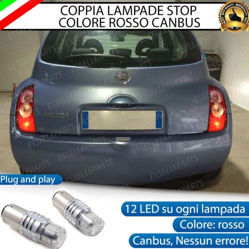 Coppia Lampade LED BAY15D Stop / Posizione Posteriori per NISSAN MICRA III