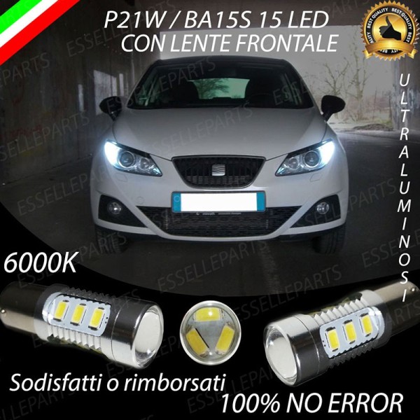 Coppia lampade Luci Posizione/Diurne 15 LED BA15S P21W SEAT IBIZA 6J con xenon di serie