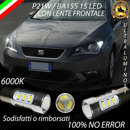 Lampade P21W da 15 LED con lente Luci Diurne DRL 15 LED 6000K Canbus Seat Leon 3 5F