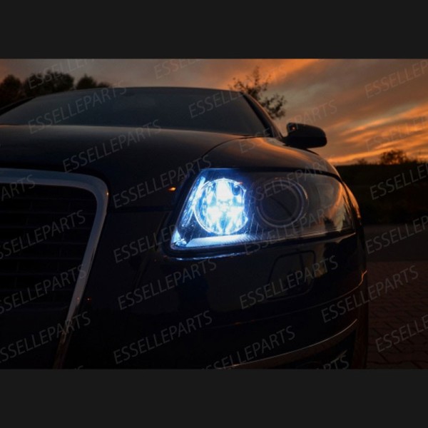 Coppia Lampade P21W Effetto LED Bianco Luci diurne DRL Audi A6 C6 dal 2009 con xenon