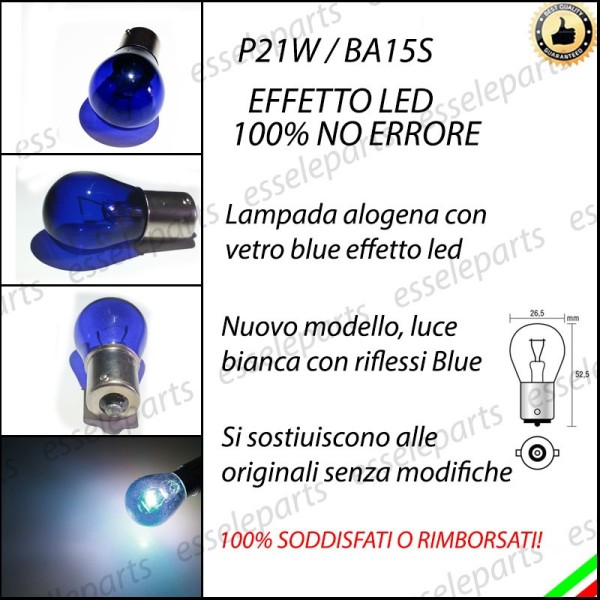 Coppia Lampade P21W Alogene Effetto LED Bianco Luci diurne DRL Audi A3 8P con xenon