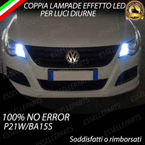 Coppia Lampade P21W Alogene Effetto LED Luci diurne DRL VW Passat CC Pre-Restyling