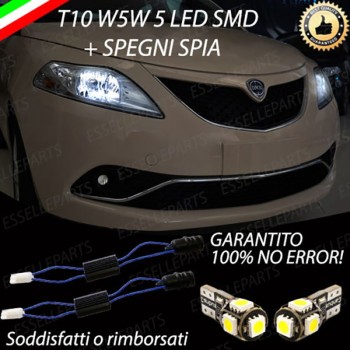 Coppia luci di posizione T10 W5W 5 LED canbus 6000K Bianco per Lancia Ypsilon MK2 846 Pre-Restyling