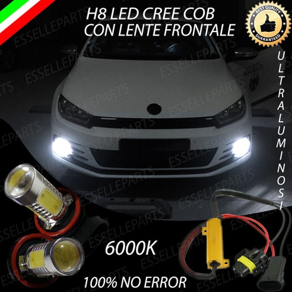 Luci Fendinebbia H8 LED 900 Lumen 6000K bianco VW SCIROCCO Restyling