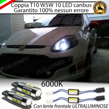Coppia Luci Di Posizione 10 LED Per Abarth Grande Punto Canbus 6000K Bianco Coppia Luci Di Posizione 10 LED Per Abarth Grande Punto Canbus 6000K Bianco