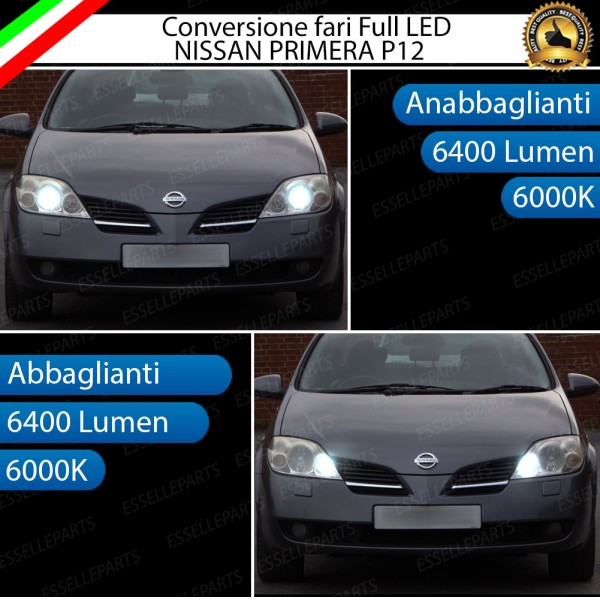 Conversione Fari Full LED 6000k canbus NISSAN PRIMERA III Luce Bianca