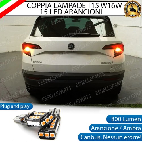 Lampada  T15 W16W 15 LED Canbus ARANCIONE FRECCE PER SKODA KODIAQ