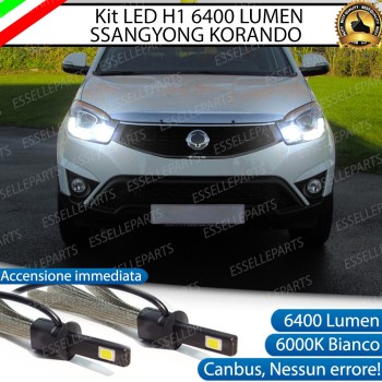 Kit Full LED H1 Abbaglianti 6400 Lumen 6000K bianco SSANGYONG Korando MK3