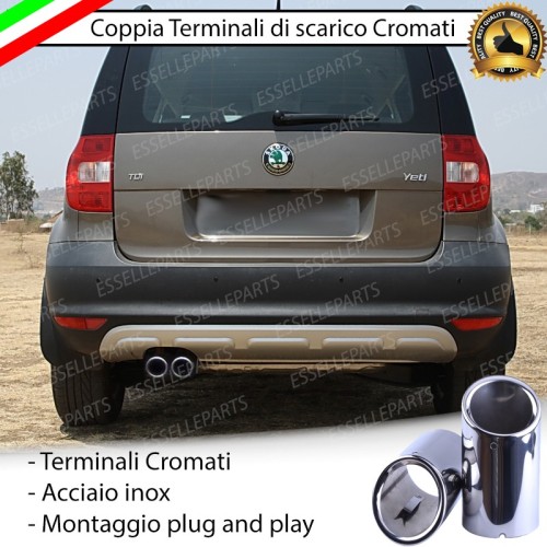 Terminale di scarico cromato INOX per SKODA YETI RESTYLING