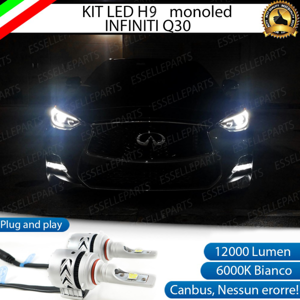 Kit Mono led H9 INFINITI Q30 12000 lumen ANABBAGLIANTI / ABBAGLIANTI