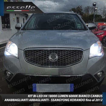 Kit Full LED H4 18000 Lumen 6000K bianco per SSangYong Korando MK3