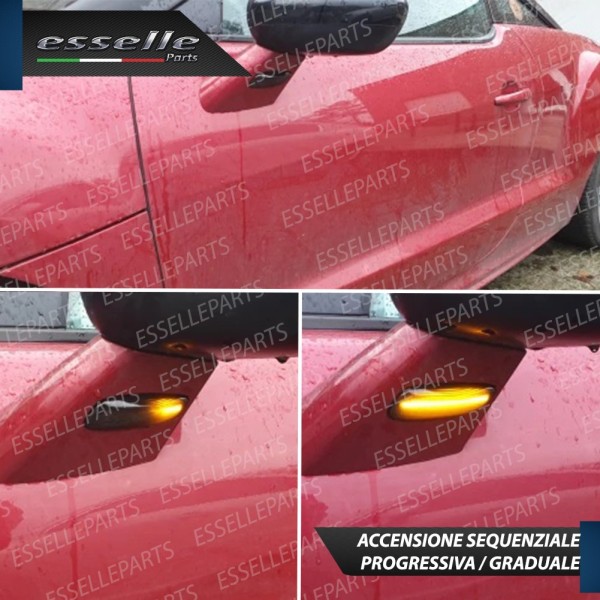 Placchette Dinamiche Laterali nere fumè led per frecce specchietti PEUGEOT 308 MK1