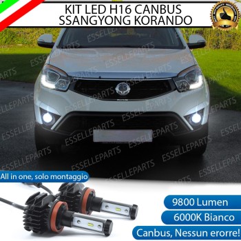 Kit Full LED H16 Fendinebbia 9800 Lumen 6000K bianco per SSangYong Korando MK3