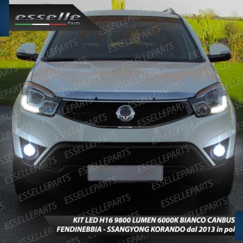 Kit Full LED H16 Fendinebbia 9800 Lumen 6000K bianco per SSangYong Korando MK3