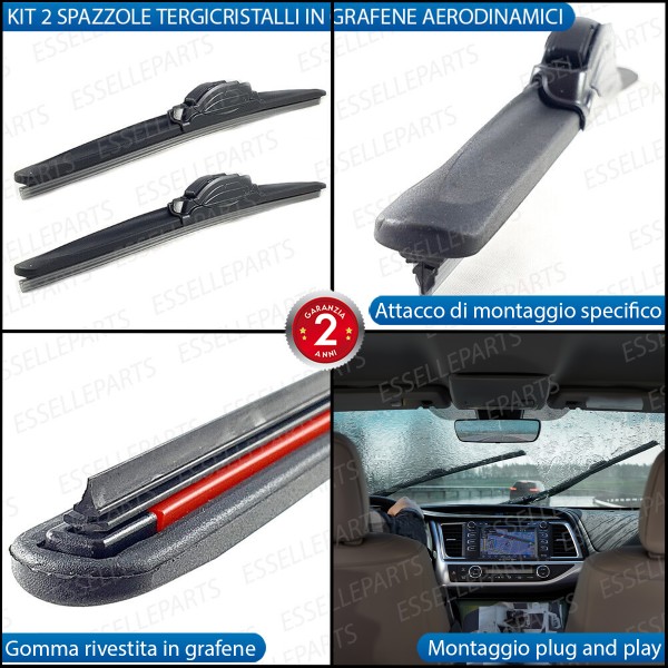 Kit 2 Spazzole Tergicristallo aerodinamiche per Audi Q2