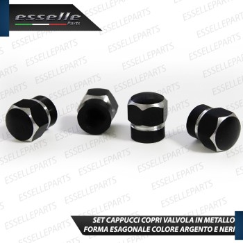 Set 4 Tappi Coprivalvola Neri in alluminio per Volkswagen Tiguan I