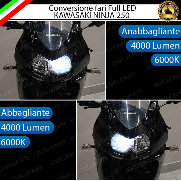 Conversione Fari Full LED ULTRA COMPATTA per KAWASAKI Ninja 250 R 2007-2013