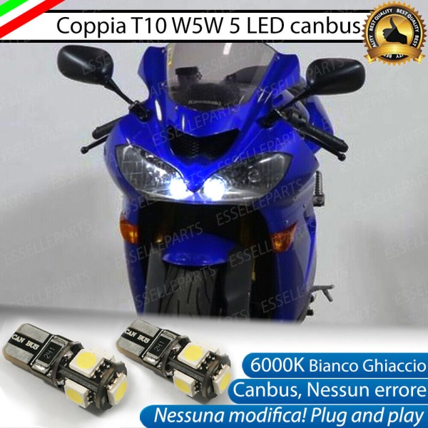 Luci posizione T10 5 LED Canbus per KAWASAKI Ninja 1000 ZX-10R 2004-2005