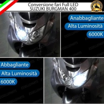 Lampade a Led H4 + H7 6000K Bianco Canbus Suzuki Burgman 400
