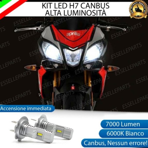 Kit Full LED H7 7000 Lumen Anabbaglianti per Aprilia Tuono 1100 2017-2018 V4 Factory