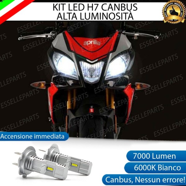 Kit Full LED Coppia H7 7000 Lumen Anabbaglianti per Aprilia Tuono 125 2017-2020