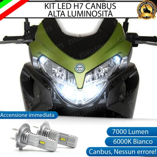 Kit Full LED Coppia H7 7000 Lumen Abbaglianti per Benelli Tre 899 K 2008-2011