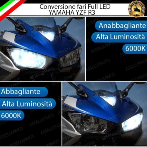 Conversione Fari Full LED per Yamaha YZF R3 Luce Bianca