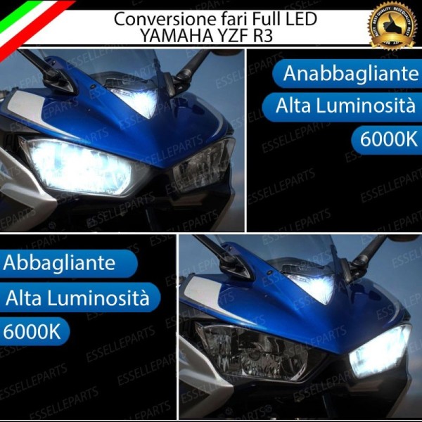 Conversione Fari Full LED per Yamaha YZF R3 Luce Bianca