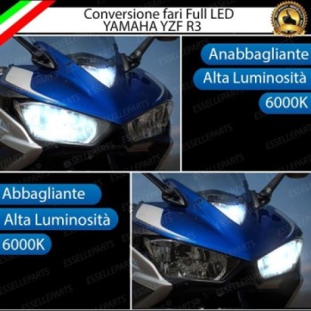 Conversione Fari Full LED per Yamaha YZF R3 Luce Bianca