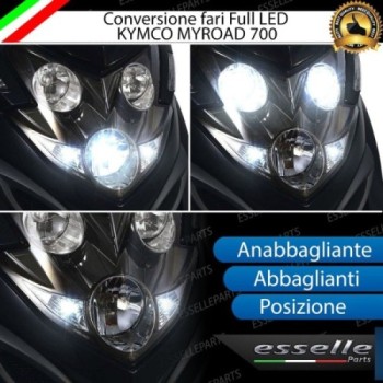 Conversione Fari Full LED per Kymco Myroad 700i Lampade Compatte 6000K Bianco