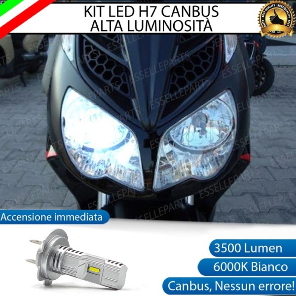 Kit Full LED Lampada H7 3500 Lumen Anabbagliante per Aprilia Sportcity 200 2004-2008