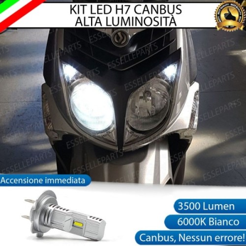 Kit Full LED Lampada H7 3500 Lumen Abbagliante per SYM HD2 200 2010-2017 i