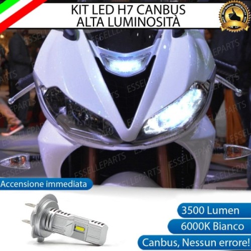 Kit Full LED Lampada H7 3500 Lumen Abbagliante per Triumph Daytona 675 2013-2016 ABS