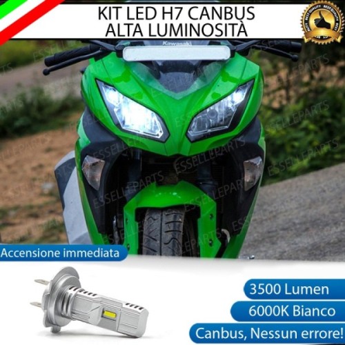 Kit Full LED Lampada H7 3500 Lumen Anabbagliante per KAWASAKI Ninja 300 2012-2016 ABS
