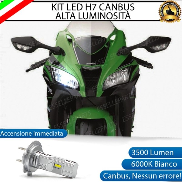 Kit Full LED Lampada H7 3500 Lumen Anabbagliante per KAWASAKI Ninja 1000 ZX-10R 2016