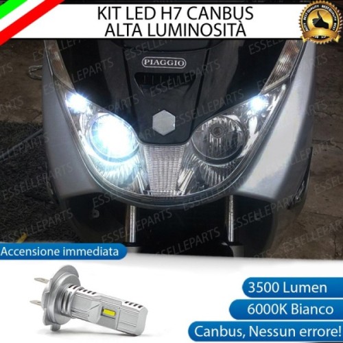 Kit Full LED Lampada H7 3500 Lumen Anabbagliante per PIAGGIO X8 250 2006
