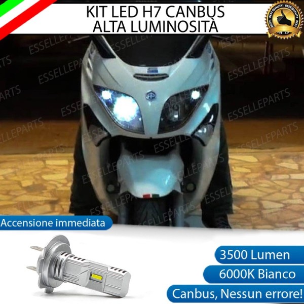 Kit Full LED Lampada H7 3500 Lumen Anabbagliante per PIAGGIO Xevo 250 2007-2011