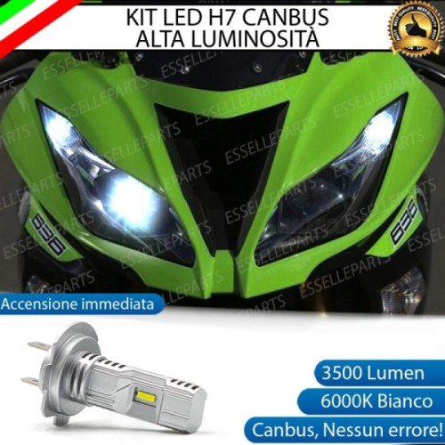 Kit Full LED H7 3500 Lumen Anabbagliante per KAWASAKI Ninja 636 ZX-6R 2013-2016 ABS