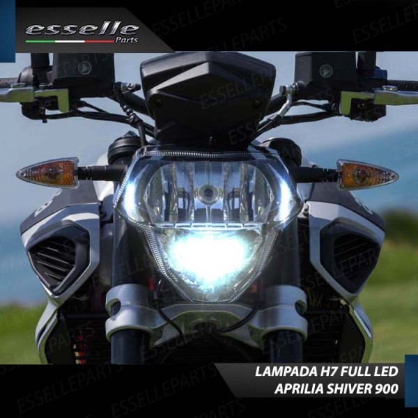 Conversione Faro Full LED Anabbagliante + Abbagliante per Aprilia Shiver 900 2019-2020 ABS. Lampade compatte, 6000K Bianco, Canb