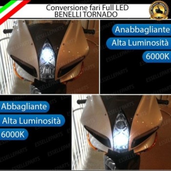 Conversione Faro Full LED Anabbagliante + Abbagliante per Benelli Benelli Tornado 900 Limited Edition. Lampade compatte, 6000K B