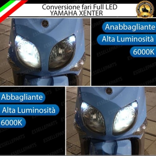 Conversione Faro Full LED Anabbagliante + Abbagliante per Yamaha Xenter 125 2011-2014. Lampade compatte, 6000K Bianco, Canbus. M