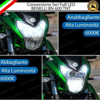 Conversione Faro Full LED Anabbagliante + Abbagliante per Benelli Benelli BN 600 2012-2016 i. Lampade compatte, 6000K Bianco, Ca