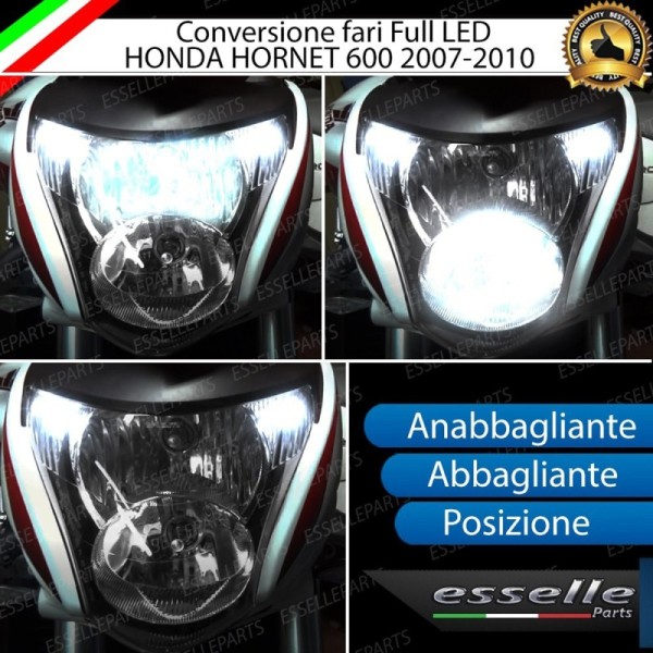 Conversione Fari Full LED per Honda Hornet 600 dal 2007 al 2010 6000 Lumen 6000K bianco