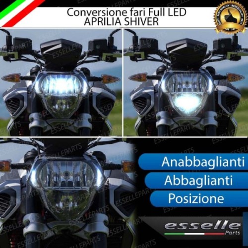 Conversione Fari Full LED per Aprilia Shiver 900 dal 2019 al 2020 ABS 6000 Lumen 6000K bianco