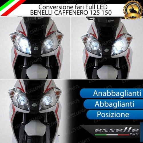 Conversione Fari Full LED per Benelli Caffenero 125 dal 2011 al 2016 6000 Lumen 6000K bianco