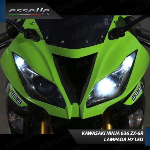 Conversione Fari Full LED per Kawasaki Ninja 636 ZX al 6R dal 2013 al 2016 ABS 6000 Lumen 6000K bianco